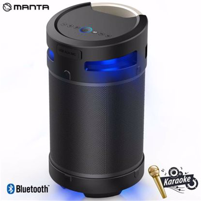 Fotografija izdelka MANTA SPK5120 prenosni KARAOKE zvočnik, Bluetooth 5.0, 100W RMS, STEREO 360°, TWS, polnilna baterija, RGB LED