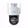 Fotografija izdelka Reolink TrackMix WiFi Battery IP kamera, dva objektiva, 2K Super HD, WiFi, baterija vrtenje in nagibanje, IR nočno snemanje, LED reflektor, aplikacija, vodoodporna, dvosmerna komunikacija, bela