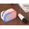 Fotografija izdelka TREVI XR8A01 prenosni KARAOKE zvočnik, Bluetooth, polnilna baterija, USB / microSD / AUX, brezžični mikrofon, RGB LED osvetlitev, bel (Cloud White)