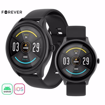 Fotografija izdelka FOREVER ForeVive 3 SB-340 pametna ura, 1.32" zaslon, Bluetooth, Android + iOS, baterija, aplikacija, IP68, merjenje aktivnosti, analiza spanca, športni načini, črna (Carbon Black)