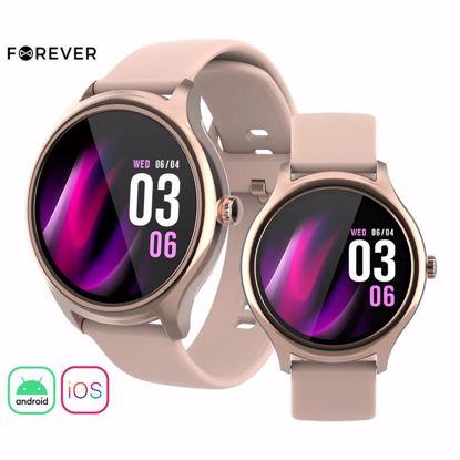 Fotografija izdelka FOREVER ForeVive 3 SB-340 pametna ura, 1.32" zaslon, Bluetooth, Android + iOS, baterija, aplikacija, IP68, merjenje aktivnosti, analiza spanca, športni načini, roza zlata (Rose Gold)