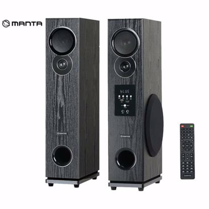 Fotografija izdelka MANTA SPK0801X160D TALOS Hi-Fi zvočni sistem, KARAOKE, STEREO zvok, Bluetooth 5.0, HDMI ARC, FM Radio, USB / microSD / 2x MIC-in, + daljinski upravljalnik, lesen, črn