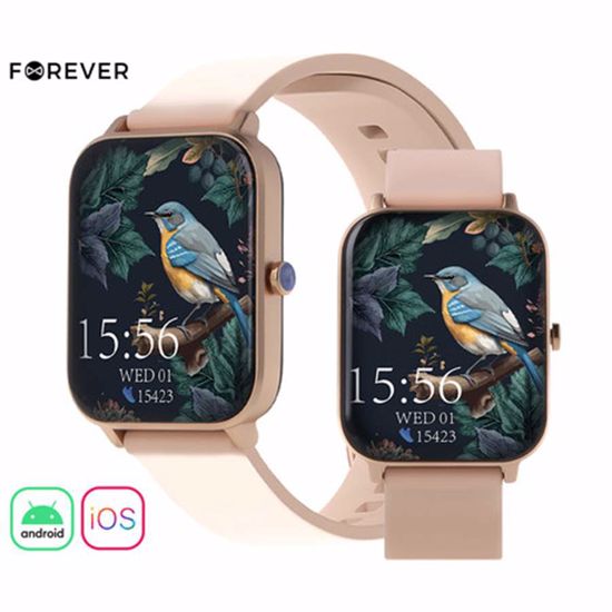 Fotografija izdelka FOREVER ForeVigo 3 SW-320 pametna ura, 1.7" zaslon, Bluetooth, Android + iOS, baterija, aplikacija, IP68, merjenje aktivnosti, analiza spanca, športni načini, roza zlata (Rose Gold)