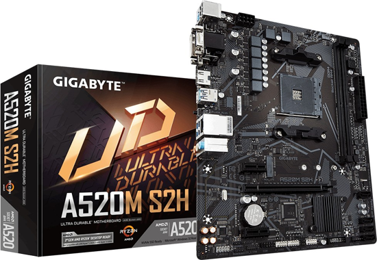 Fotografija izdelka GIGABYTE A520M S2H, DDR4, SATA3, USB3.2Gen1, HDMI, AM4 mATX