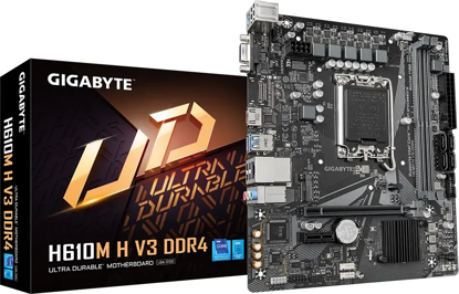 Fotografija izdelka GIGABYTE H610M H V3 DDR4, DDR4, SATA3, HDMI, USB3.2Gen1, LGA1700 mATX