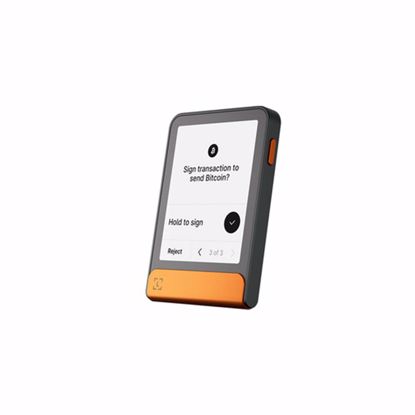 Fotografija izdelka Ledger Flex Orange Edition, denarnica za Bitcoin in druge kriptovalute