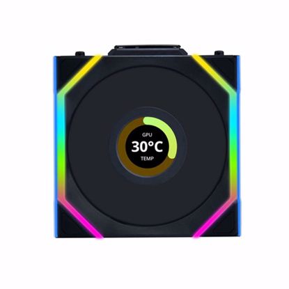 Fotografija izdelka Ventilator za ohišje Lian Li UNI FAN SL Wireless LCD 120 ARGB PWM 120mm, črn