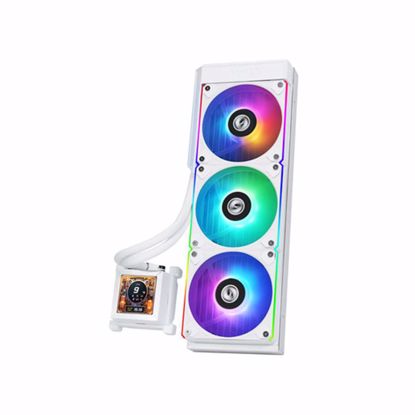 Fotografija izdelka Komplet za tekočinsko hlajenje AIO Liquid Cooler Lian Li HydroShift LCD 360R, ARGB, bel
