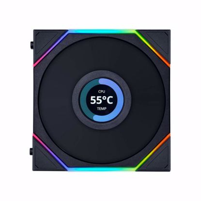 Fotografija izdelka Ventilator za ohišje Lian Li UNI FAN TL LCD 120 Reverse Blade, ARGB, PWM, 120mm, črn