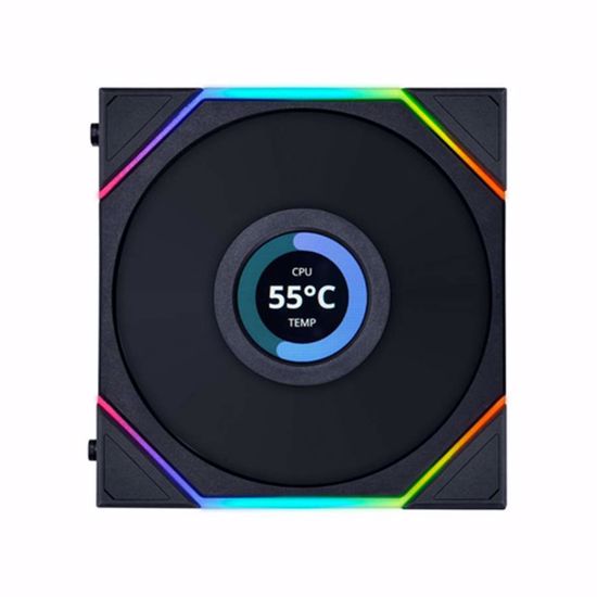 Fotografija izdelka Ventilator za ohišje Lian Li UNI FAN TL LCD 120 Reverse Blade, ARGB, PWM, 120mm, črn
