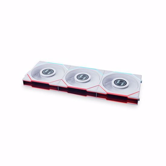 Fotografija izdelka Ventilator za ohišje Lian Li UNI FAN TL LCD 120, ARGB, PWM, 120mm, 3 Pack + Controller, bel