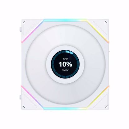 Fotografija izdelka Ventilator za ohišje Lian Li UNI FAN TL LCD 120, ARGB, PWM, 120mm, bel