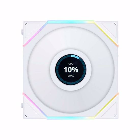 Fotografija izdelka Ventilator za ohišje Lian Li UNI FAN TL LCD 120, ARGB, PWM, 120mm, bel