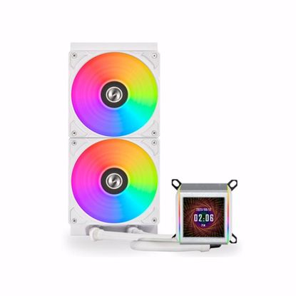 Fotografija izdelka Komplet za tekočinsko hlajenje AIO Liquid Cooler Lian Li GALAHAD II LCD 280, ARGB, bel