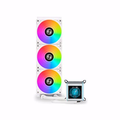 Fotografija izdelka Komplet za tekočinsko hlajenje AIO Liquid Cooler Lian Li GALAHAD II LCD 360, ARGB, bel