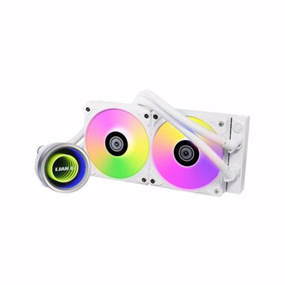 Fotografija izdelka Komplet za tekočinsko hlajenje AIO Liquid Cooler Lian Li GALAHAD II Trinity 240, ARGB, bel