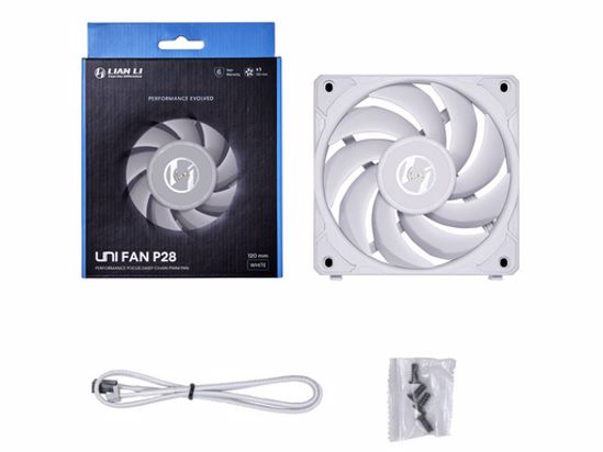 Fotografija izdelka Ventilator za ohišje Lian Li UNI FAN P28 PWM 120mm, bel