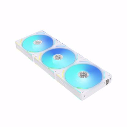 Fotografija izdelka Ventilator za ohišje Lian Li UNI FAN AL120 V2 RGB PWM 120mm, 3 Pack + Kontroler, bel