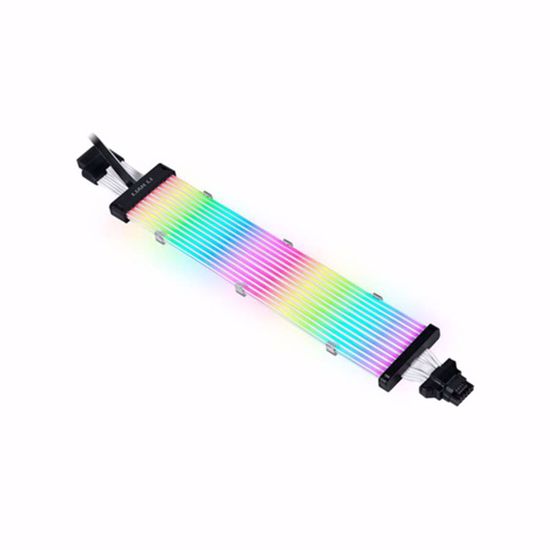 Fotografija izdelka Kabel Lian Li Strimer Plus V2 12VHPWR, 16 v 16-Pin, 12 LED, 320mm, RGB, za grafično kartico