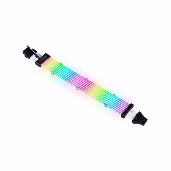Fotografija izdelka Kabel Lian Li Strimer Plus V2 12VHPWR, 16 v 16-Pin, 8 LED, 320mm, RGB, za grafično kartico