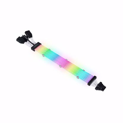 Fotografija izdelka Kabel Lian Li Strimer Plus V2 12VHPWR, 3x 8 v 16-Pin, 8 LED, 335mm, RGB, za grafično kartico