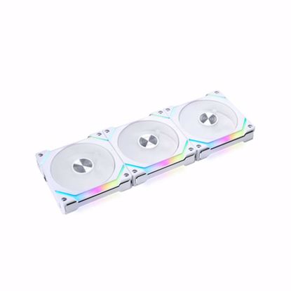Fotografija izdelka Ventilator za ohišje Lian Li UNI FAN SL120 V2 RGB PWM 120mm, 3 Pack + kontroler, bel