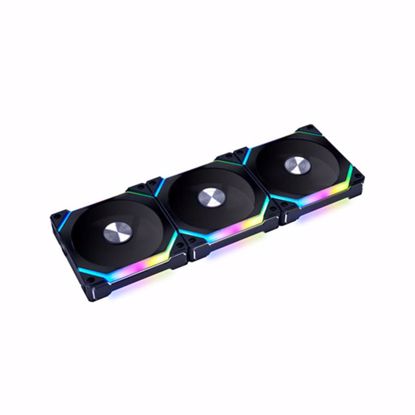 Fotografija izdelka Ventilator za ohišje Lian Li UNI FAN SL120 V2 RGB PWM 120mm, 3 Pack + kontroler, črn