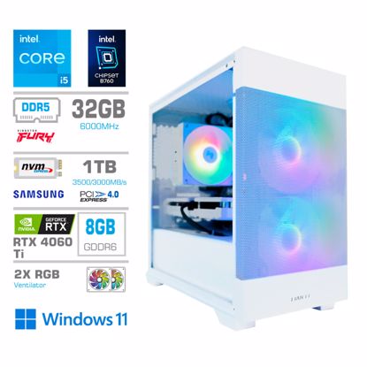 Fotografija izdelka Računalnik MEGA MT S7X GAMER i5-13400F/RTX4060Ti/32GB-DDR5/1TB/750W/Win11Home/bela RGB