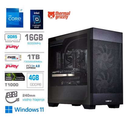 Fotografija izdelka Računalnik MEGA MT S7X WORKSTATION i7-13700F/T1000-4GB/16GB-DDR5/1TB-4.0/750W/Win11Pro/črna