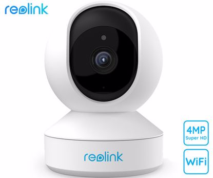 Fotografija izdelka Reolink E330 IP kamera, 4MP Super HD, WiFi, vrtenje in nagibanje, IR nočno snemanje, predsnemanje, aplikacija, dvosmerna komunikacija, bela