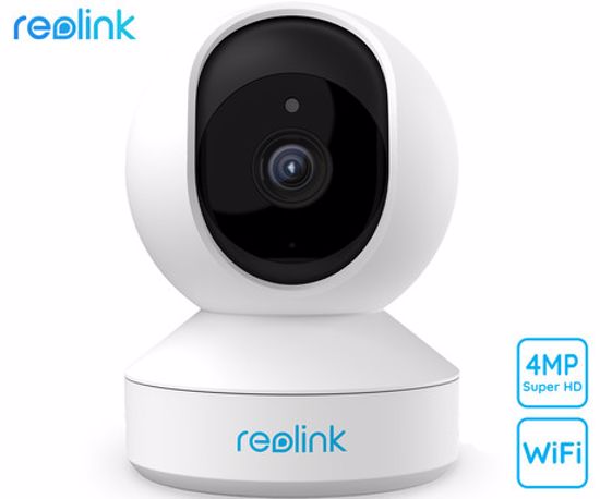 Fotografija izdelka Reolink E330 IP kamera, 4MP Super HD, WiFi, vrtenje in nagibanje, IR nočno snemanje, predsnemanje, aplikacija, dvosmerna komunikacija, bela