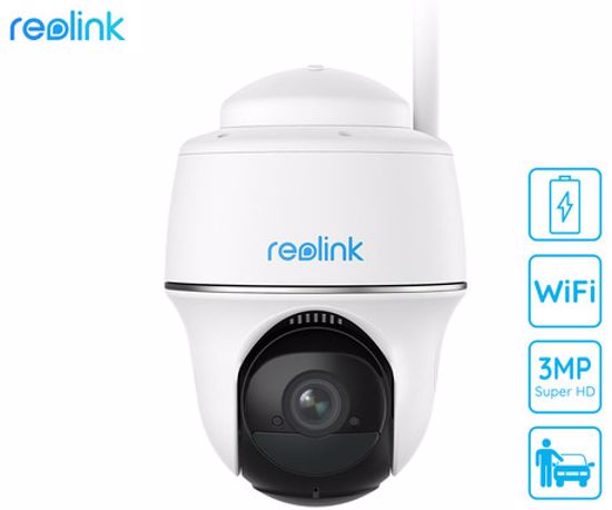 Fotografija izdelka Reolink ARGUS B420 IP kamera, 3MP Super HD, WiFi, baterija, vrtenje in nagibanje, IR nočno snemanje, aplikacija, vodoodporna, dvosmerna komunikacija, bela