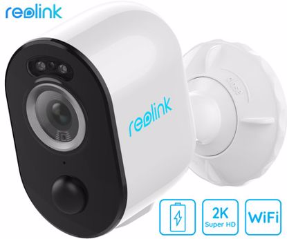 Fotografija izdelka Reolink ARGUS B330 IP kamera, 2K 4MP Super HD, Dual WiFi, baterija, barvno nočno snemanje, LED reflektorji, aplikacija, vodoodporna, dvosmerna komunikacija, bela