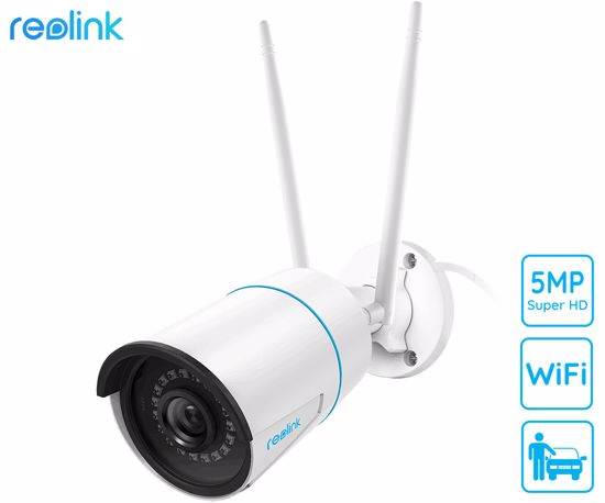 Fotografija izdelka Reolink W320 IP kamera, 5MP Super HD, dvopasovni WiFi, nočno snemanje, IR LED diode, vodoodporna, aplikacija, mikrofon, 80° kot snemanja, bela