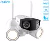 Fotografija izdelka Reolink FLOODLIGHT F750W IP kamera, dva objektiva, 4K 8MP Ultra HD, WiFi, 180° snemalni kot, IR nočno snemanje, LED reflektorji, aplikacija, IP66 vodoodpornost, dvosmerna komunikacija, bela