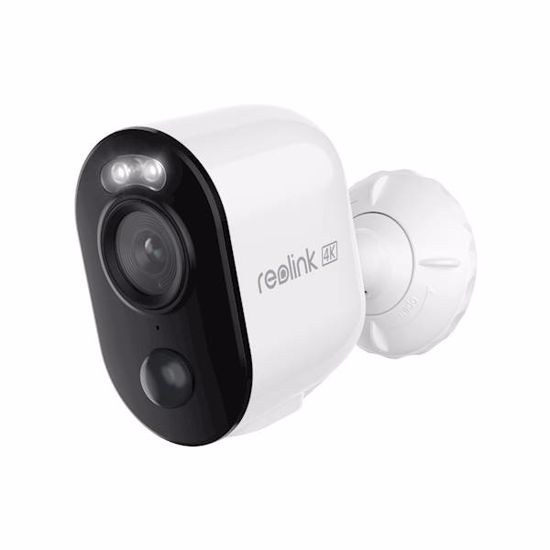 Fotografija izdelka Reolink ARGUS B350 IP kamera, 4K 8MP Ultra HD, Dual WiFi, 21.6Wh baterija, barvno nočno snemanje, LED reflektorji, aplikacija, IP65 vodoodpornost, dvosmerna komunikacija, bela