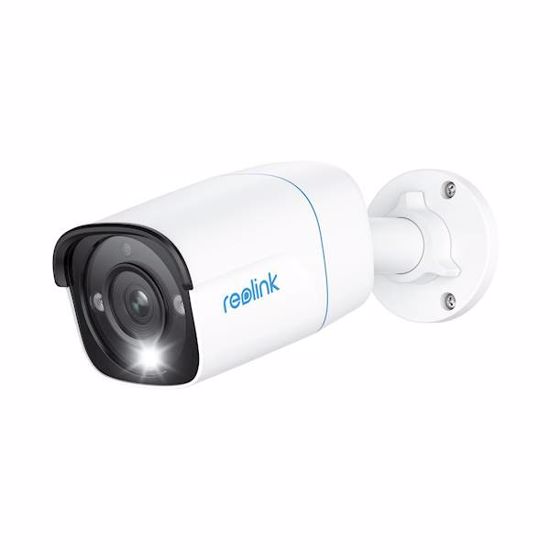 Fotografija izdelka Reolink P330 IP kamera, 4K 8MP Ultra HD, PoE, barvno nočno snemanje, LED reflektor, aplikacija, IP66 vodoodpornost, dvosmerna komunikacija, bela