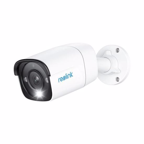 Fotografija izdelka Reolink P340 IP kamera, 12MP Ultra HD, PoE, barvno nočno snemanje, LED reflektor, aplikacija, IP67 vodoodpornost, dvosmerna komunikacija, bela