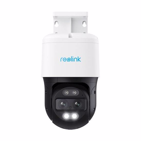 Fotografija izdelka Reolink TRACKMIX P760 IP kamera, 4K 8MP Ultra HD, PoE, vrtenje in nagibanje, dva objektiva, barvno nočno snemanje, LED reflektorji, aplikacija, IP65 vodoodpornost, dvosmerna komunikacija, bela