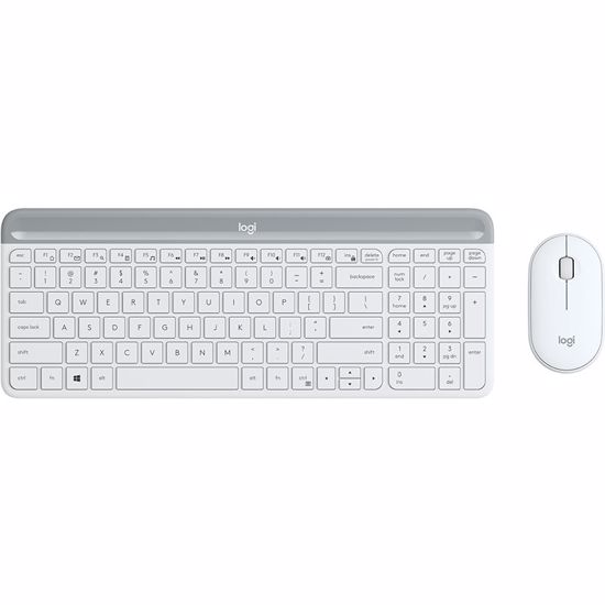 Fotografija izdelka LOGITECH MK470 Slim Combo brezžična bela tipkovnica + miška 