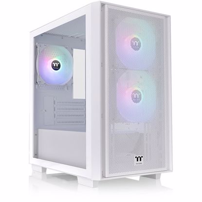 Fotografija izdelka THERMALTAKE Versa H16 TG ARGB Snow Micro-ATX okno belo ohišje