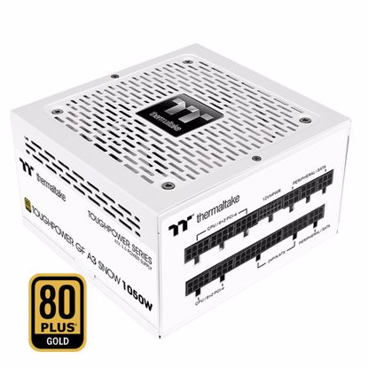 Fotografija izdelka THERMALTAKE Toughpower GF A3 Snow 1050W - TT Premium Edition 1050W 80Plus Gold beli modularni napajalnik