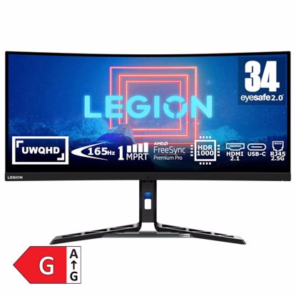 Fotografija izdelka LENOVO Legion Y34WZ-30 86,36cm (34") UWQHD VA 180Hz DP/HDMI KVM HDR1000 FreeSync Premium gaming monitor