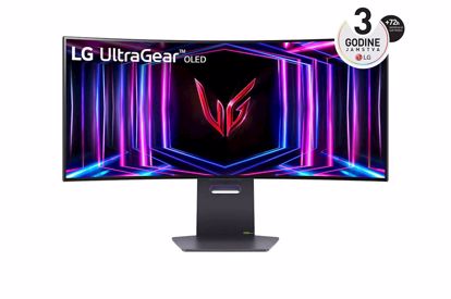 Fotografija izdelka Monitor LG 33,9" OLED 34GS95QE-B UltraGear ukrivljen, 3440x1440, 2x HDMI, DP, USB, 240Hz
