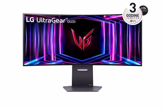 Fotografija izdelka Monitor LG 33,9" OLED 34GS95QE-B UltraGear ukrivljen, 3440x1440, 2x HDMI, DP, USB, 240Hz