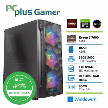 Fotografija izdelka PCPLUS Gamer Ryzen 5 7600 32GB 1TB NVMe SSD RTX 4060 8GB Windows 11