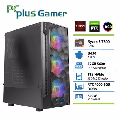 Fotografija izdelka PCPLUS Gamer Ryzen 5 7600 32GB 1TB NVMe SSD RTX 4060 8GB gaming namizni računalnik