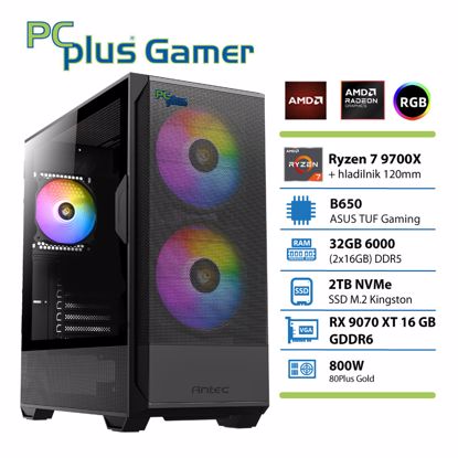 Fotografija izdelka PCPLUS Gamer Ryzen 7 9700X 32GB 2TB SSD RX 9070XT 16GB gaming DOS