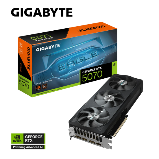 Fotografija izdelka Grafična kartica GIGABYTE AORUS GeForce RTX 5070 EAGLE OC SFF 12G, 12GB GDDR7, PCI-E 5.0