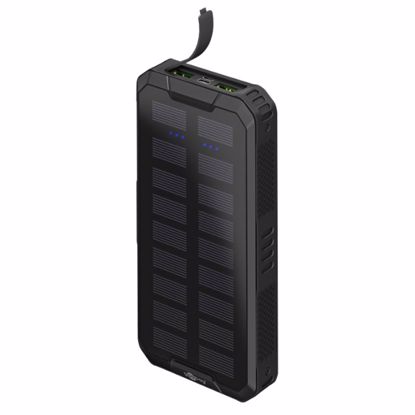 Fotografija izdelka GOOBAY PowerBank 20.000 mAh USB-C Quick-Charge 3.0 sončne celice črna zunanja prenosna baterija